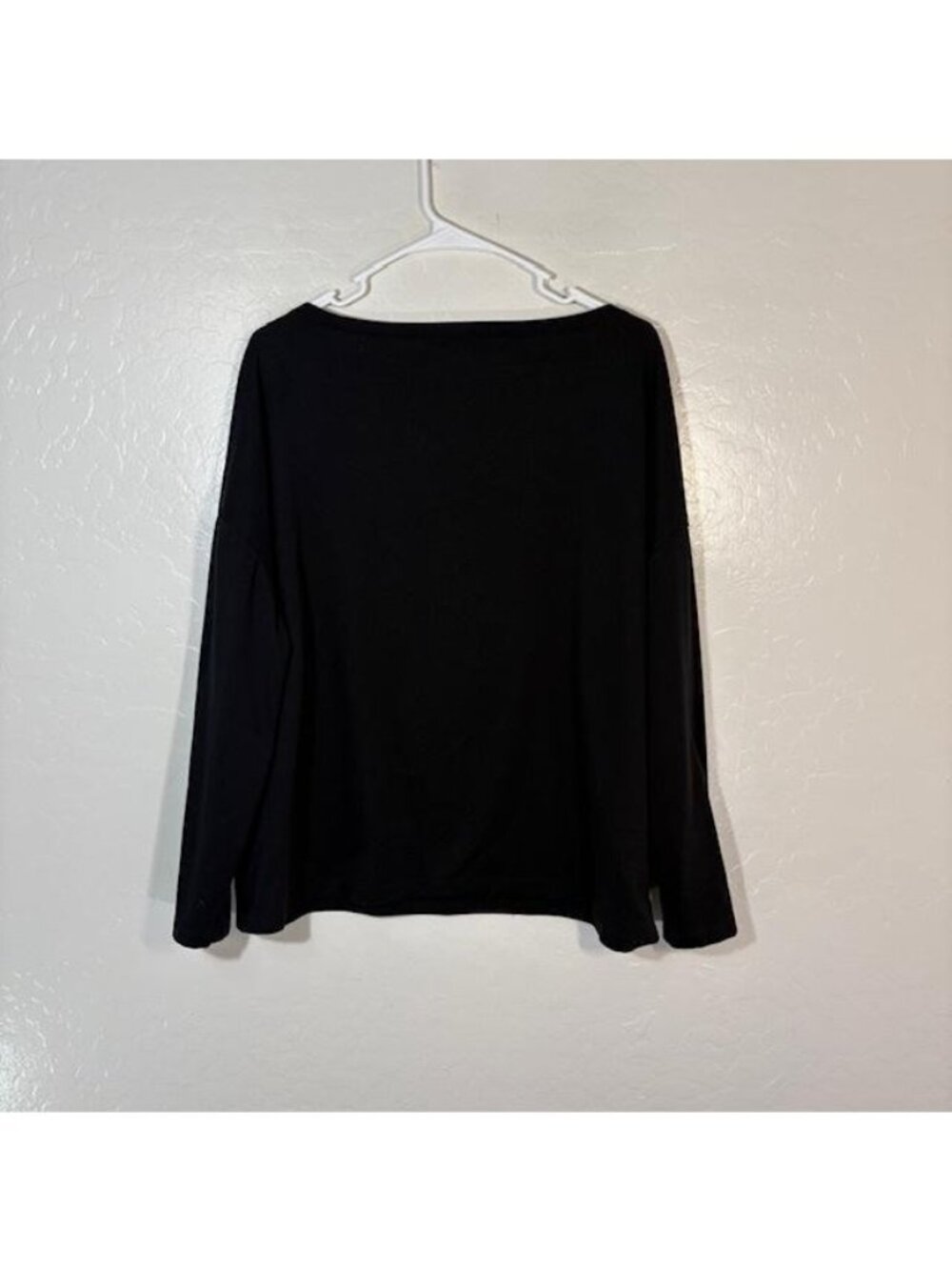 AllSaints Shirt Womens XS Black Rita Tee Long Sleeve Drop Shoulder Relaxed - Picture 6 of 8